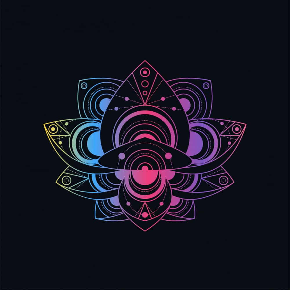 Sacred Geometric Lotus by Marika Barsrsind — canvas wall art