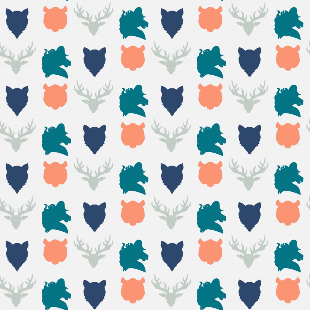 Stylized Woodland Animal Pattern by Marika Barsrsind — canvas wall art