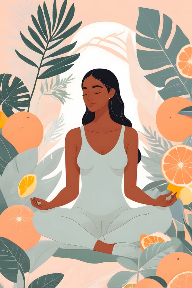 Serene Citrus Meditation by Kintsugi99 — canvas wall art