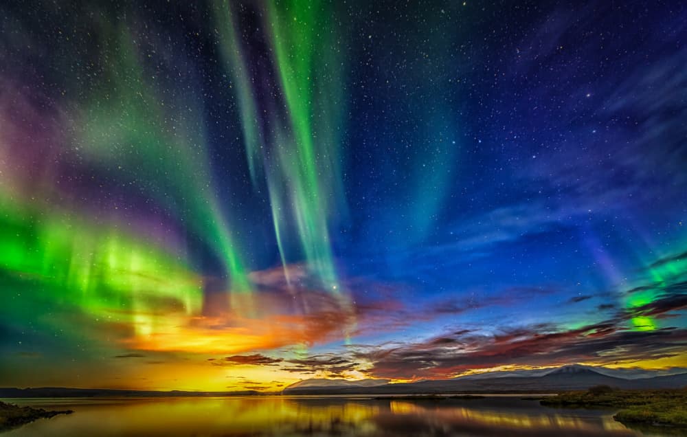 Northern Lights Reflection by Jeffrey C. Sink — canvas wall art