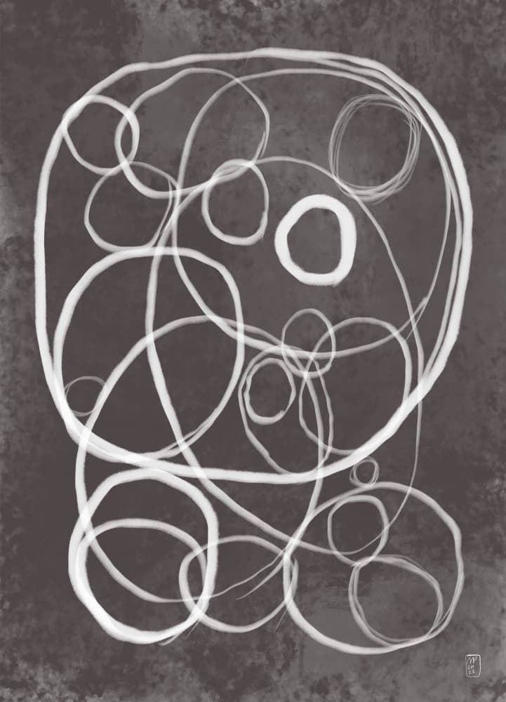 Tangled Abstract Circles by Martino Pietropoli — canvas wall art