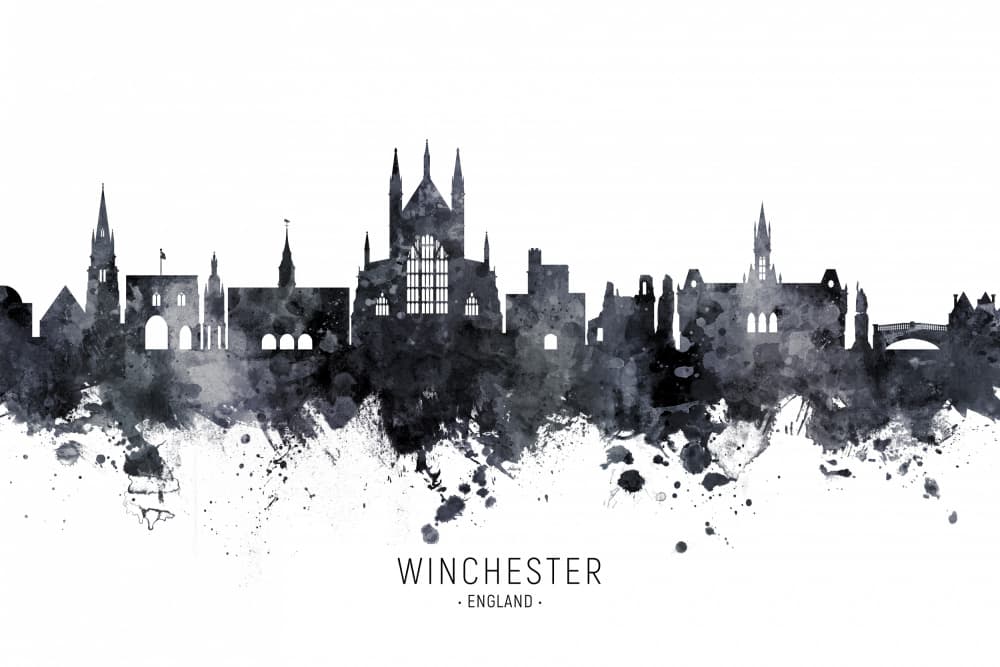 Winchester England Skyline by Michael Tompsett — canvas wall art