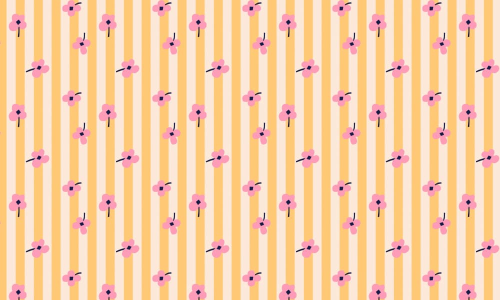 Sweet Floral Stripes by Maren Gross — canvas wall art