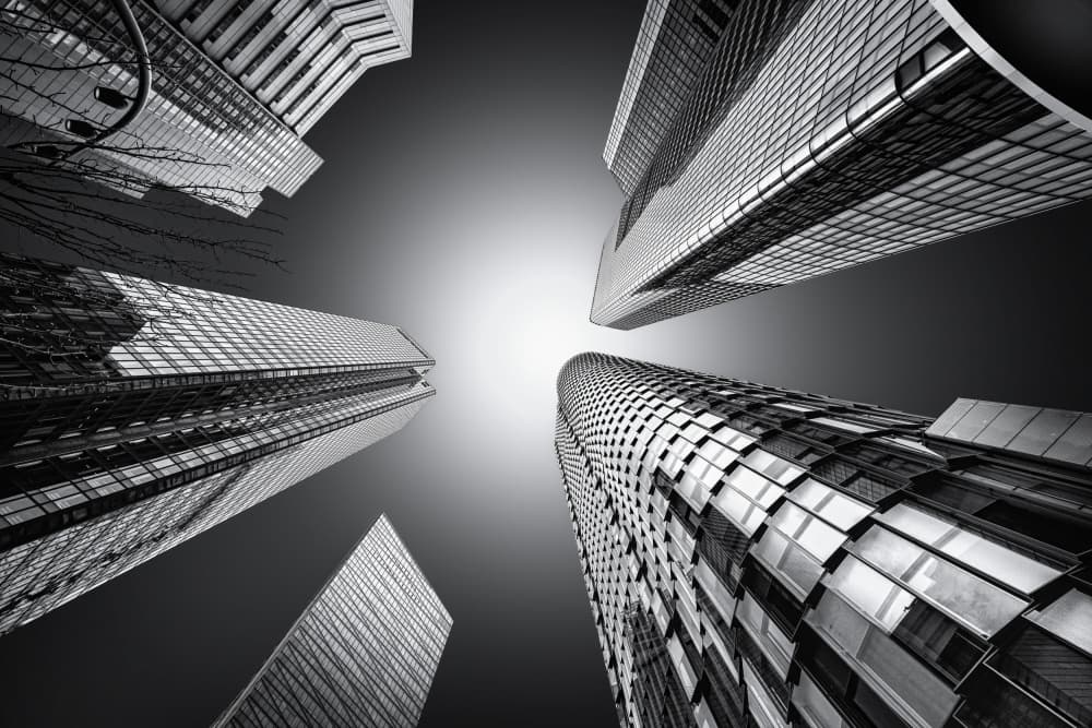 Upward City Skyscrapers by Antoni Figueras — canvas wall art