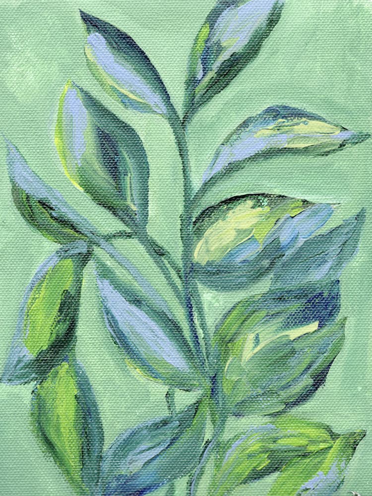 Painterly Green Botanicals by Nikita Jariwala — canvas wall art