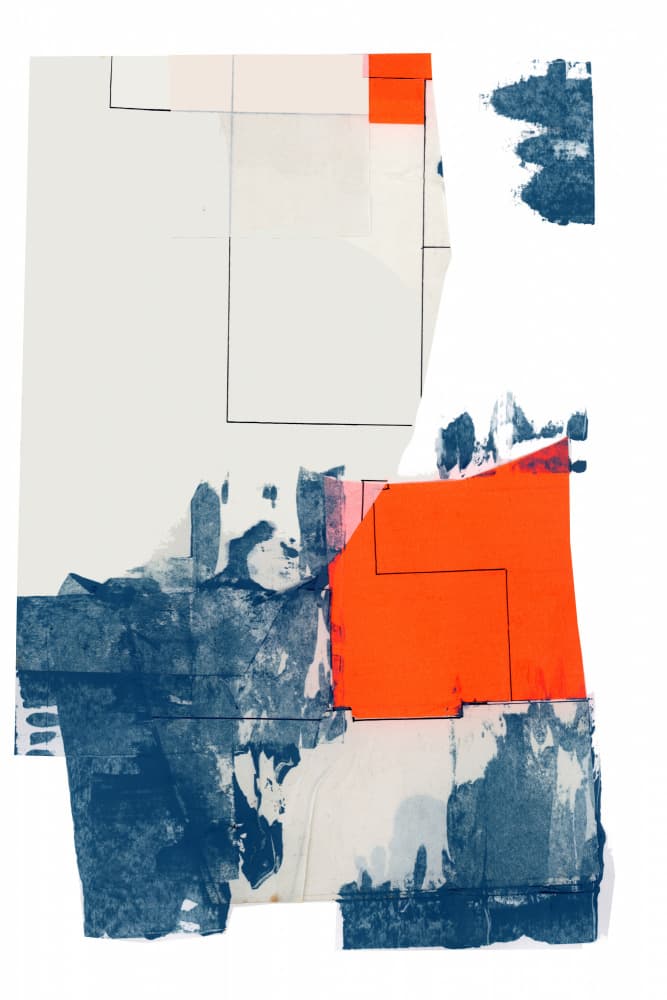 Abstract Blue Orange by cartissi — canvas wall art