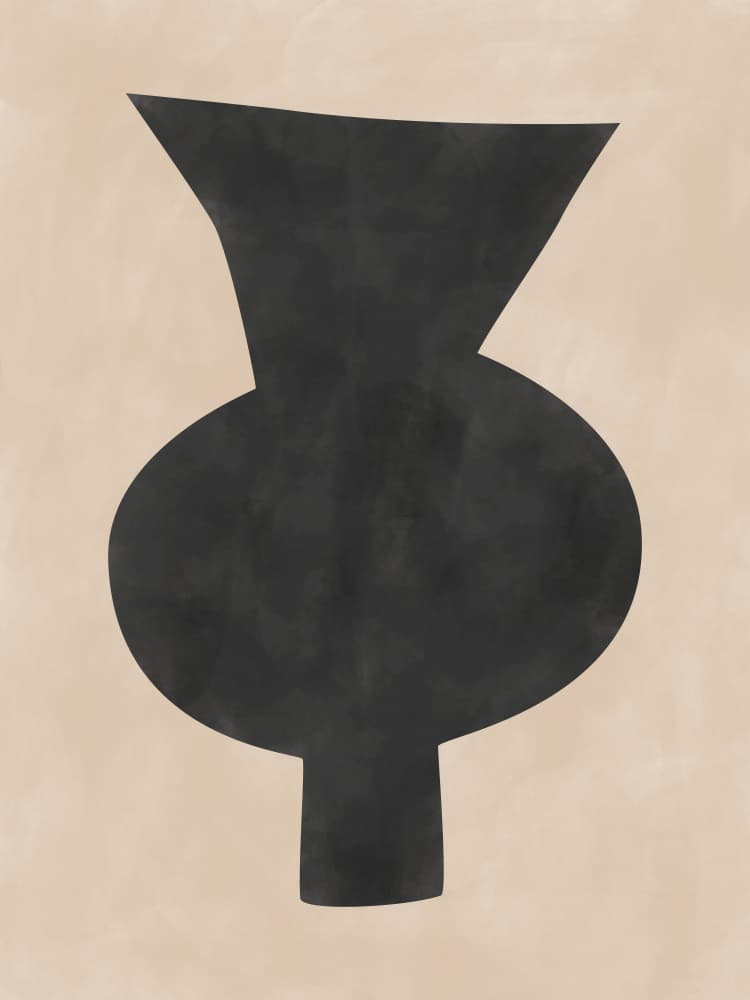 Abstract Black Vase by Elena Ristova — canvas wall art