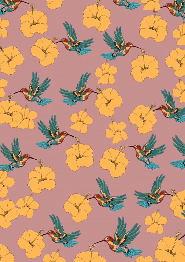 Hummingbirds and Hibiscus by Nicholas — canvas wall art