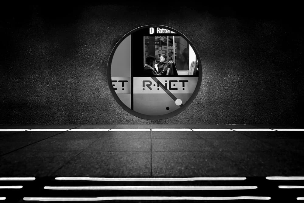 Metro Station Round Reflection by Jorge Pimenta — canvas wall art
