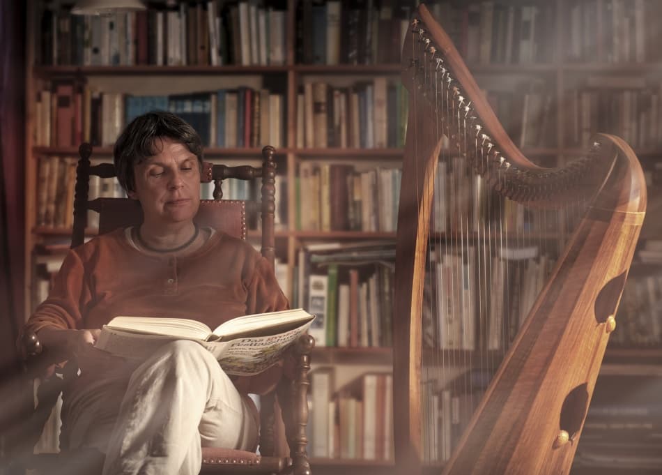 Peaceful Reading Harp by Christoph Hessel — canvas wall art