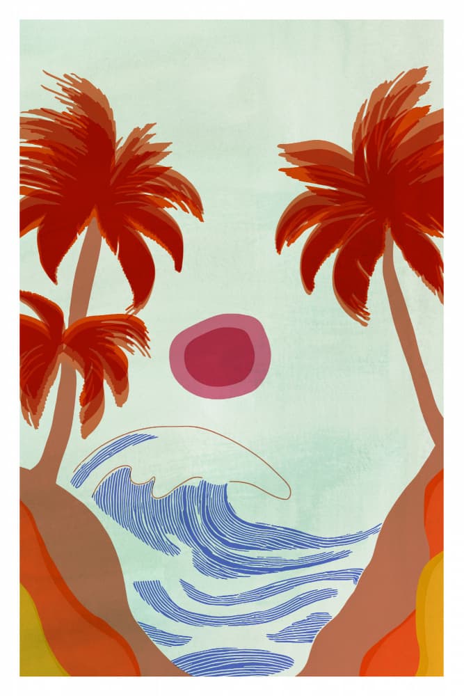 Tropical Beach Waves by casa cartissi — canvas wall art