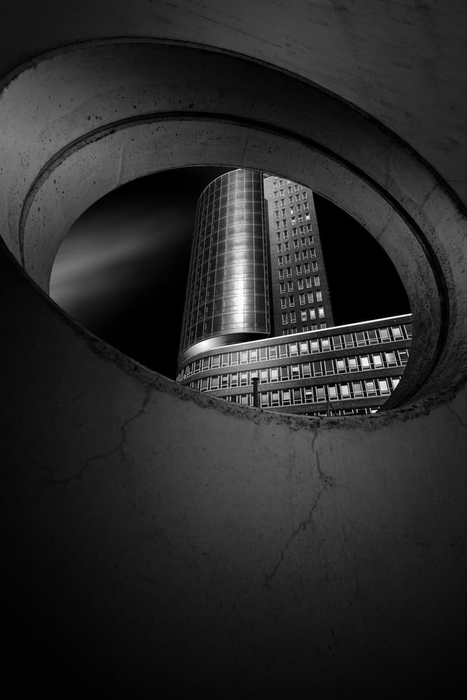 Architectural Spiral Night by Matthias Hefner — canvas wall art