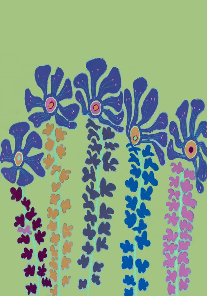 Whimsical Abstract Blooms by Helen Joynson — canvas wall art