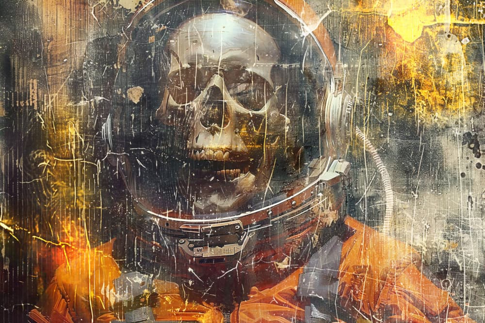 Eerie Space Skull by Rafal Kulik — canvas wall art