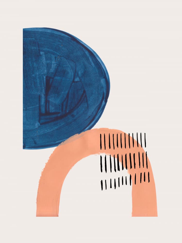 Abstract Blue Orange Forms by Ejaaz Haniff — canvas wall art