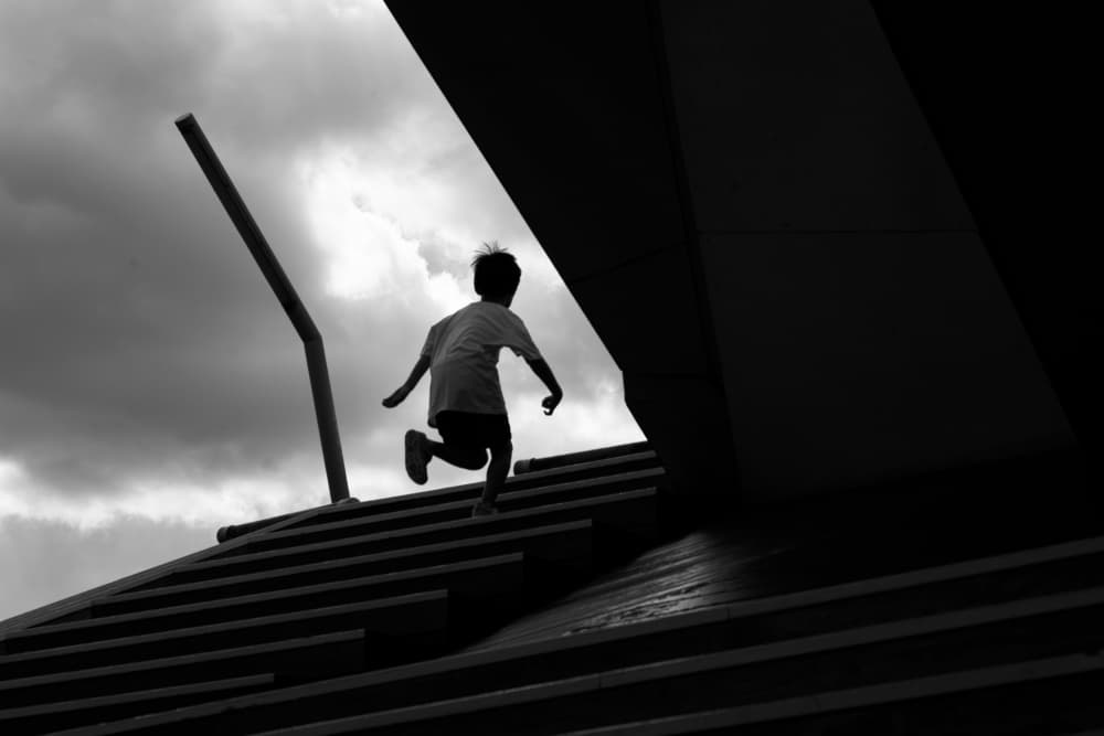 Boy's Upward Journey by Satoshi Hata — canvas wall art