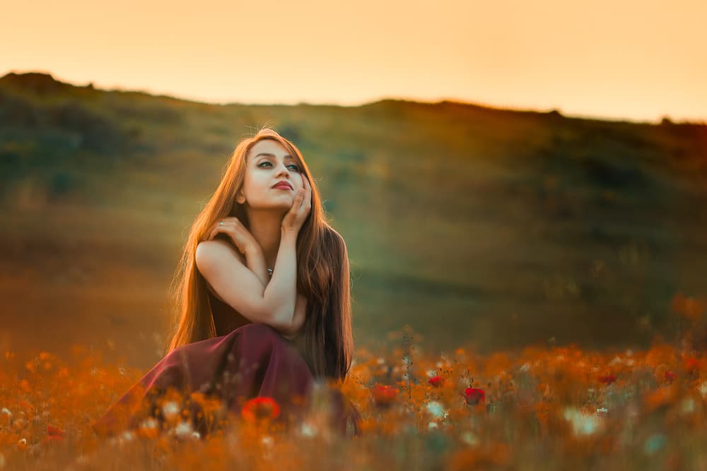 Golden Field Woman by Sina Pezeshki — canvas wall art