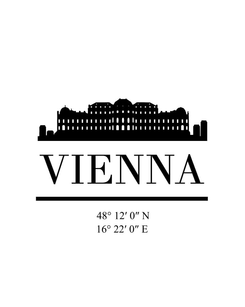 Vienna Palace Silhouette by Emiliano Deificus — canvas wall art