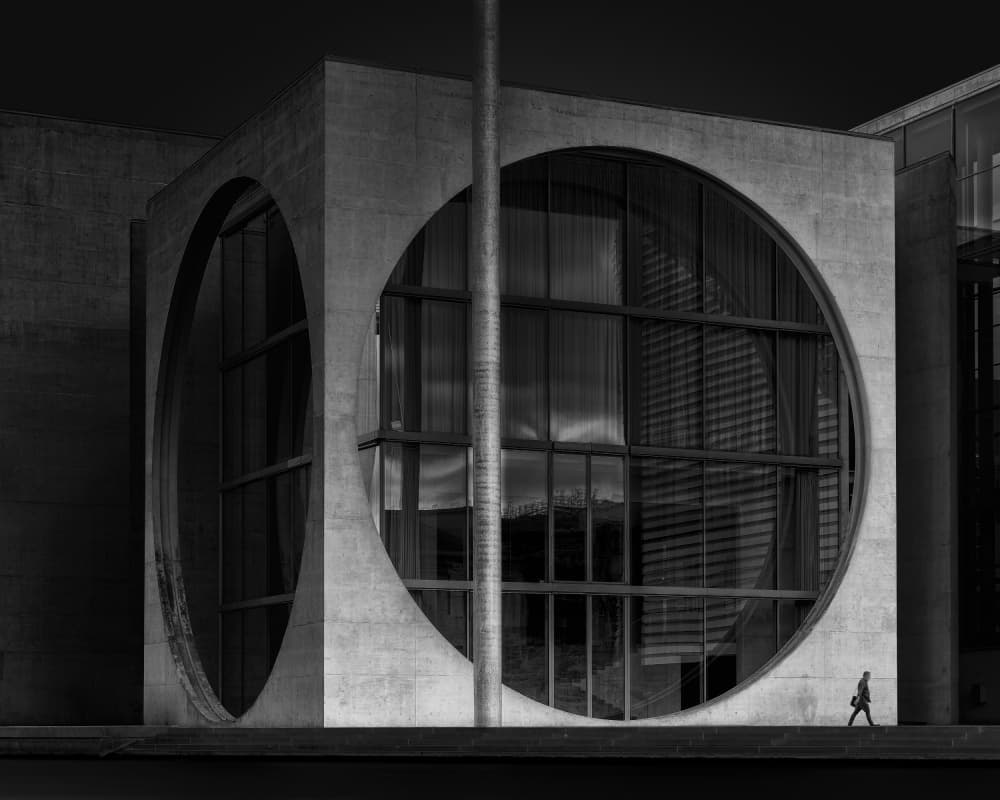 Concrete Circles Lone Figure by Thomas de Franzoni — canvas wall art