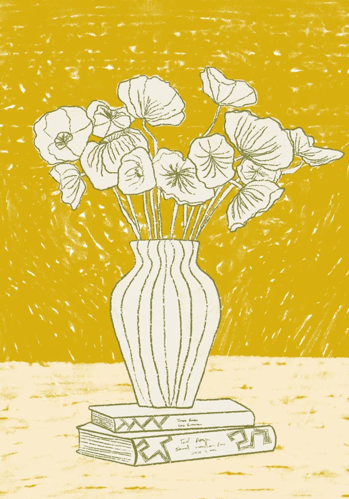 Still Life Floral Books by Gulcihan Ozguc — canvas wall art