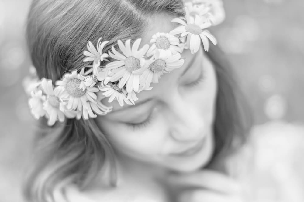 Dreamy Daisy Portrait by Roswitha Schleicher-Schwarz — canvas wall art