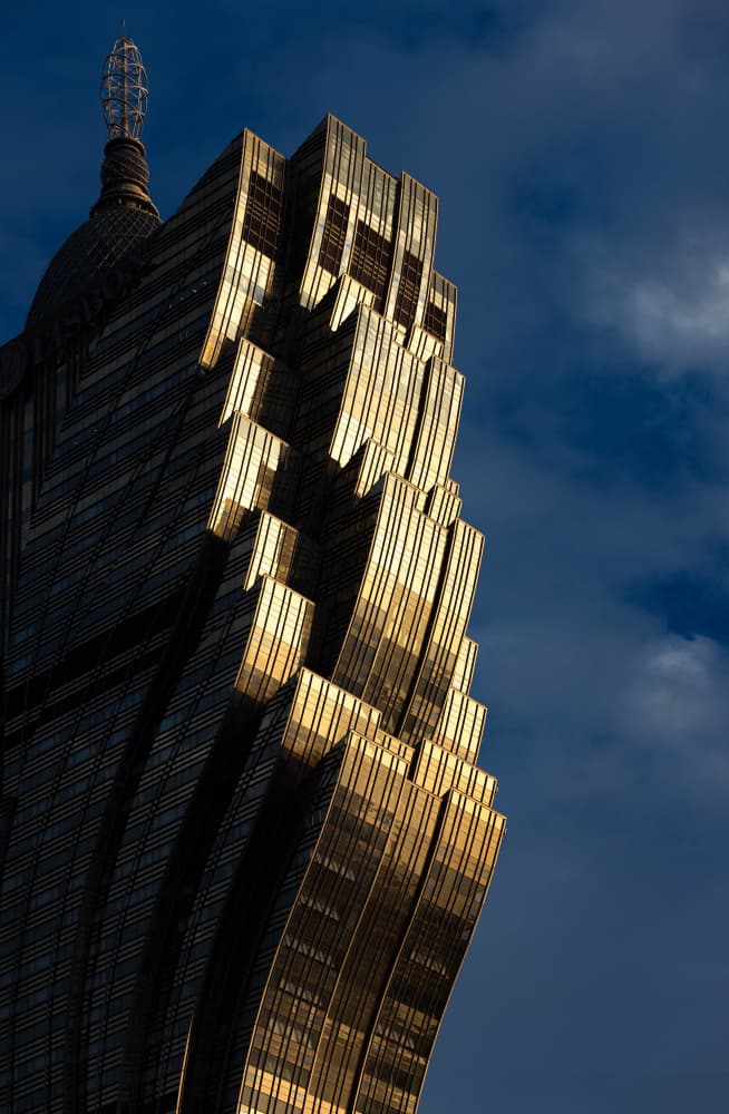 Dramatic Golden Skyscraper by Marco Tagliarino — canvas wall art