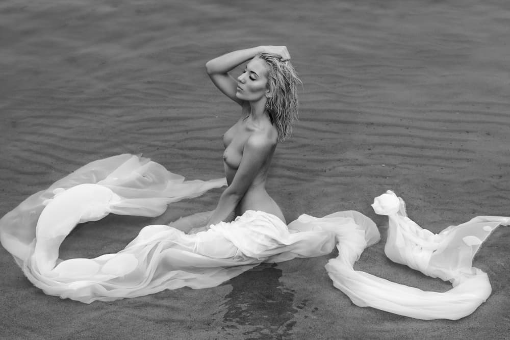 Serene Nude in Water by Anton Belovodchenko — canvas wall art