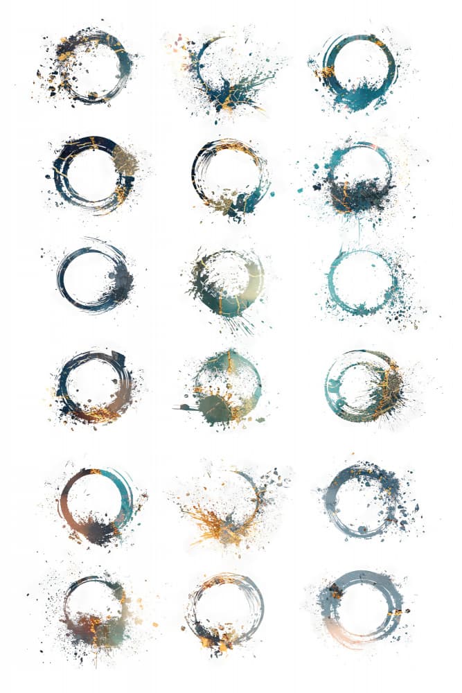 Abstract Grunge Circles by Rafal Kulik — canvas wall art
