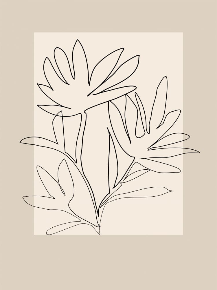Botanical Line Drawing by Elena Ristova — canvas wall art