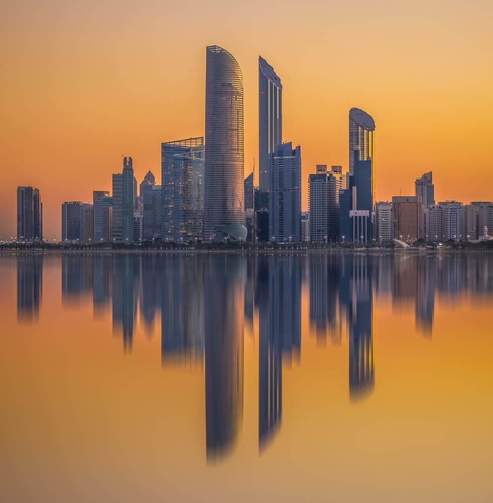 Golden Hour City Reflections by Mohammed Shamaa — canvas wall art