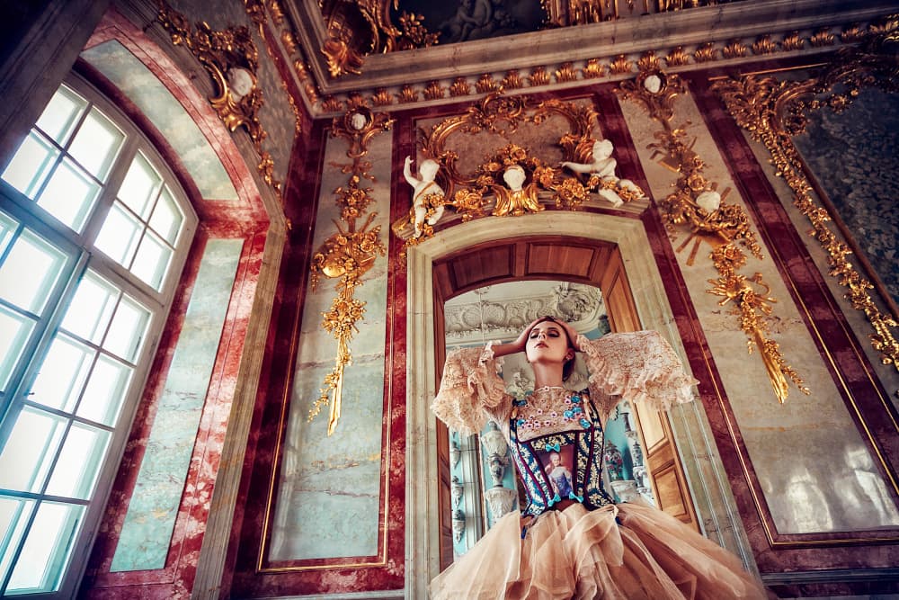 Regal Woman Opulent Palace by Ruslan Bolgov — canvas wall art