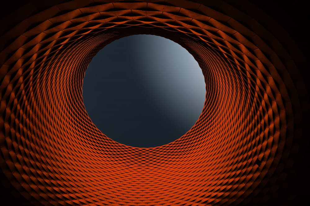 Orange Geometric Tunnel by Roland Weber — canvas wall art