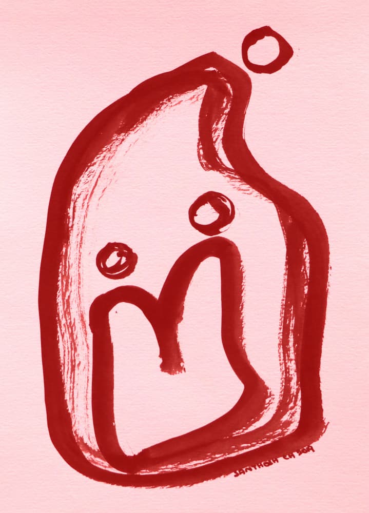 Abstract Family Embrace by Santhosh ch — canvas wall art