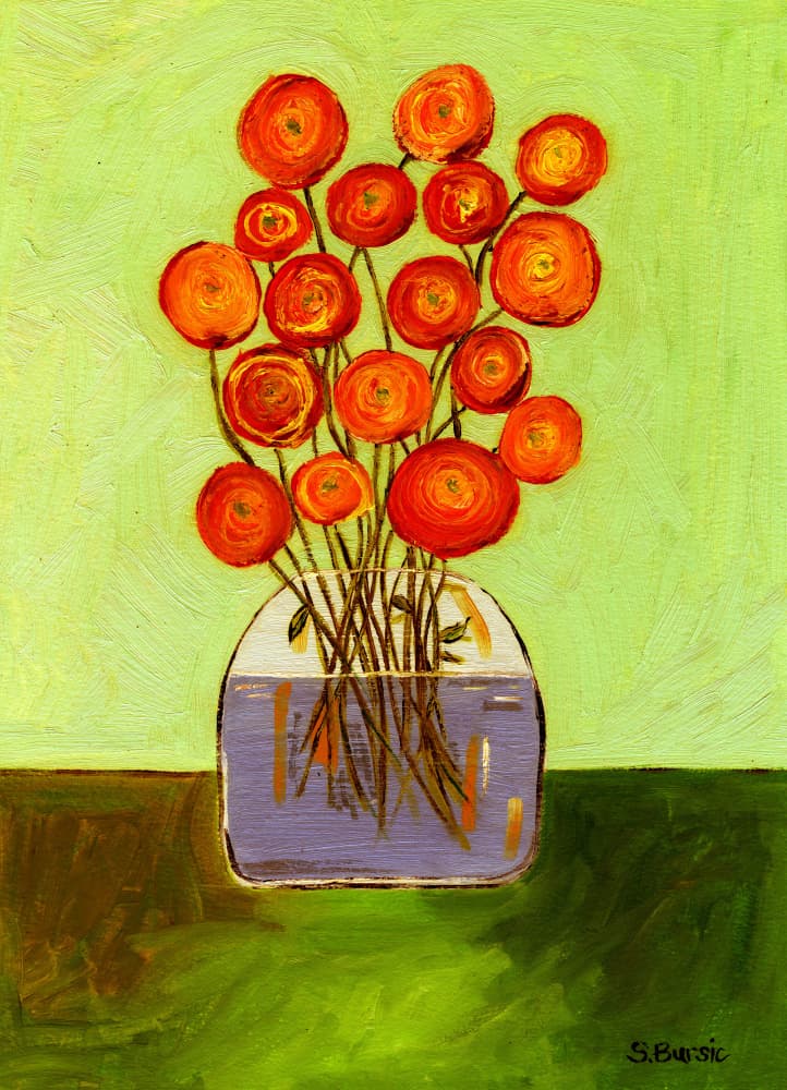 Vibrant Orange Flowers by Sharyn Bursic — canvas wall art