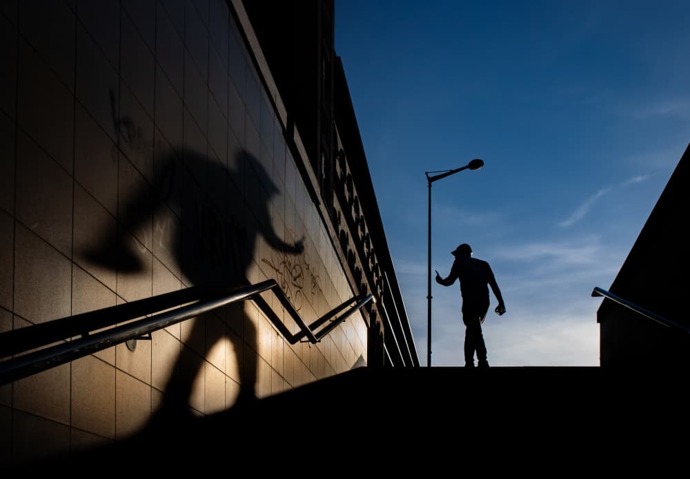 Dynamic Shadow Ascent by Kelemen Sándor — canvas wall art