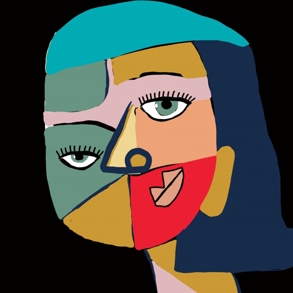 Colorful Abstract Woman by Sharyn Bursic — canvas wall art