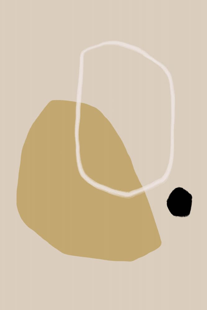 Beige and Black Geometric Shapes by uplusmestudio — canvas wall art