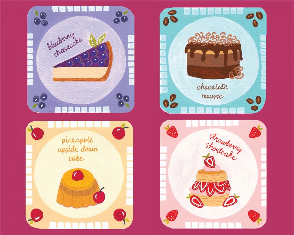 Sweet Dessert Delights by Sara Coulter — canvas wall art