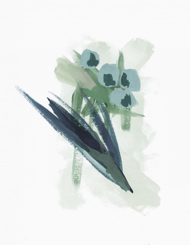 Abstract Blue Blooms by Lori Ann Folz — canvas wall art