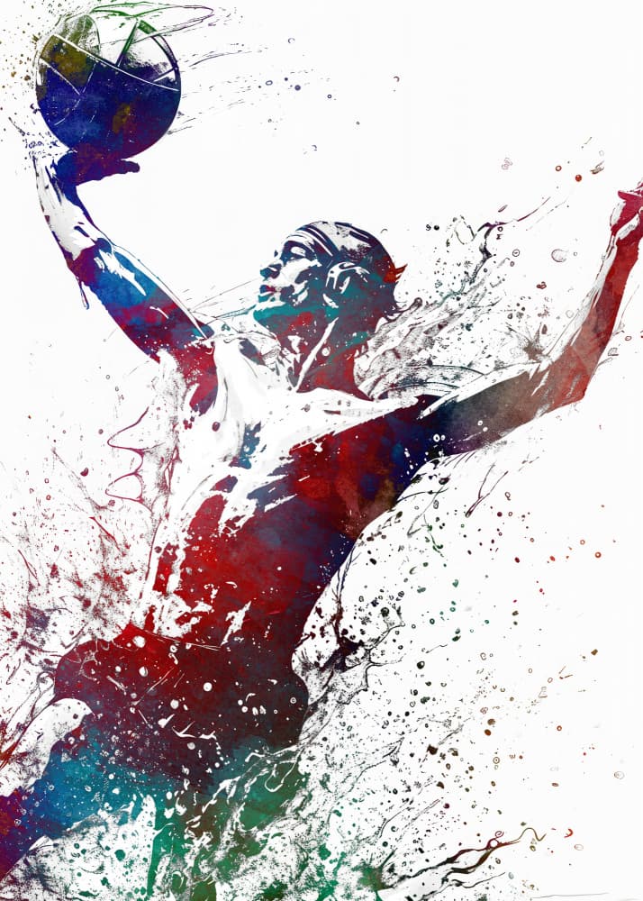 Water Polo Burst by Justyna Jaszke — canvas wall art