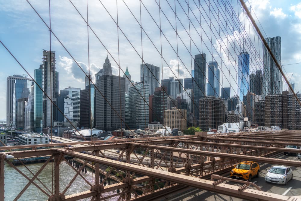 Iconic Brooklyn Bridge View by Els Keurlinckx — canvas wall art