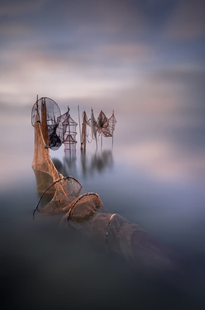 Misty Fishing Nets by Jorge Ruiz Dueso — canvas wall art