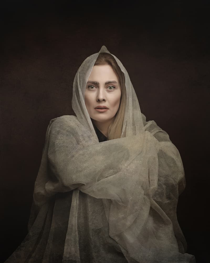 Veiled Woman Portrait by Moein Hasheminasab — canvas wall art
