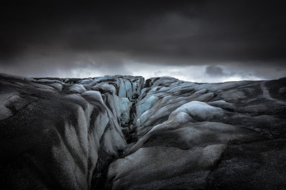 Dark Glacier Crevasse by Allan Li wp — canvas wall art