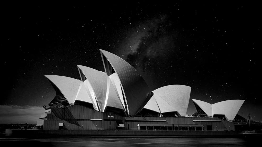 Starry Sydney Opera House by Peter Davidson — canvas wall art