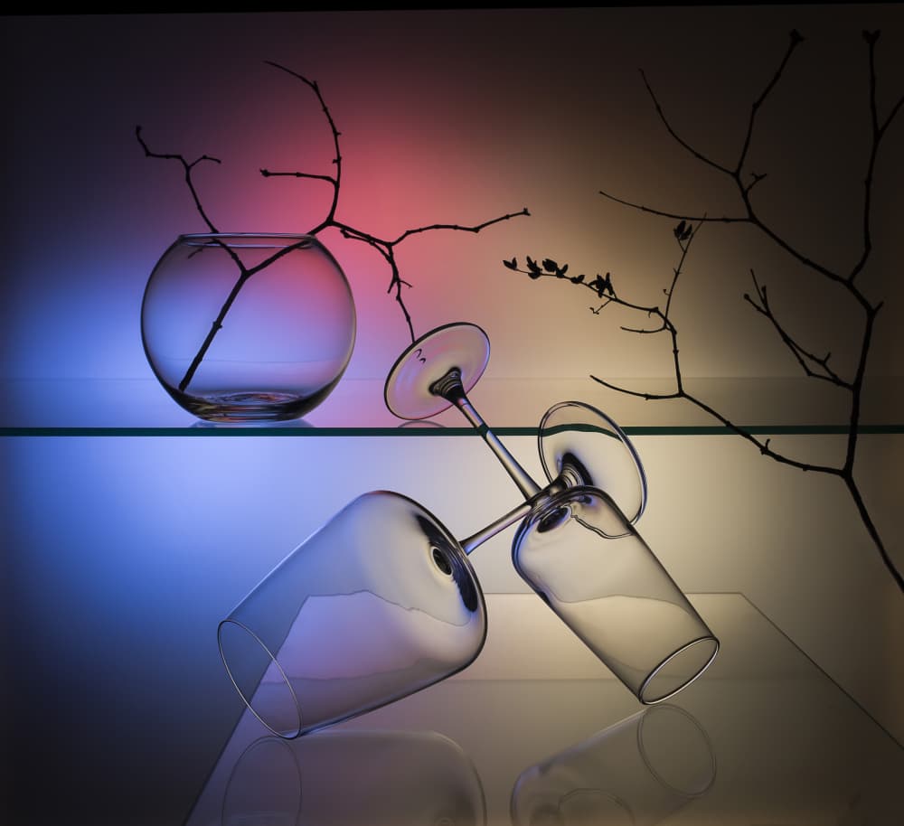Elegant Glassware Still Life by Evgeniy Popov — canvas wall art