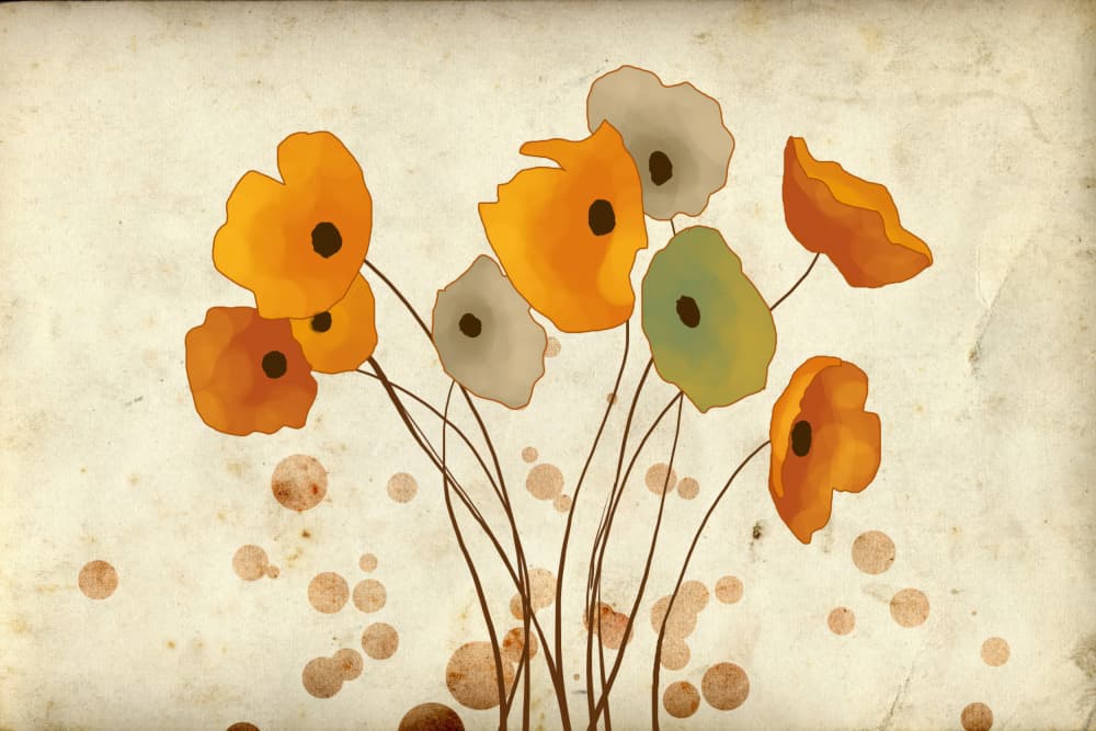 Soft Abstract Poppies by Rafal Kulik — canvas wall art
