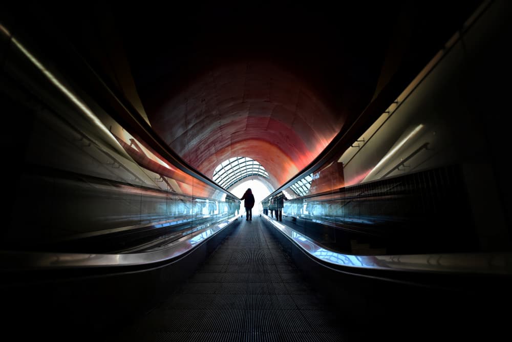 Escalator to Light by Jorge Pimenta — canvas wall art