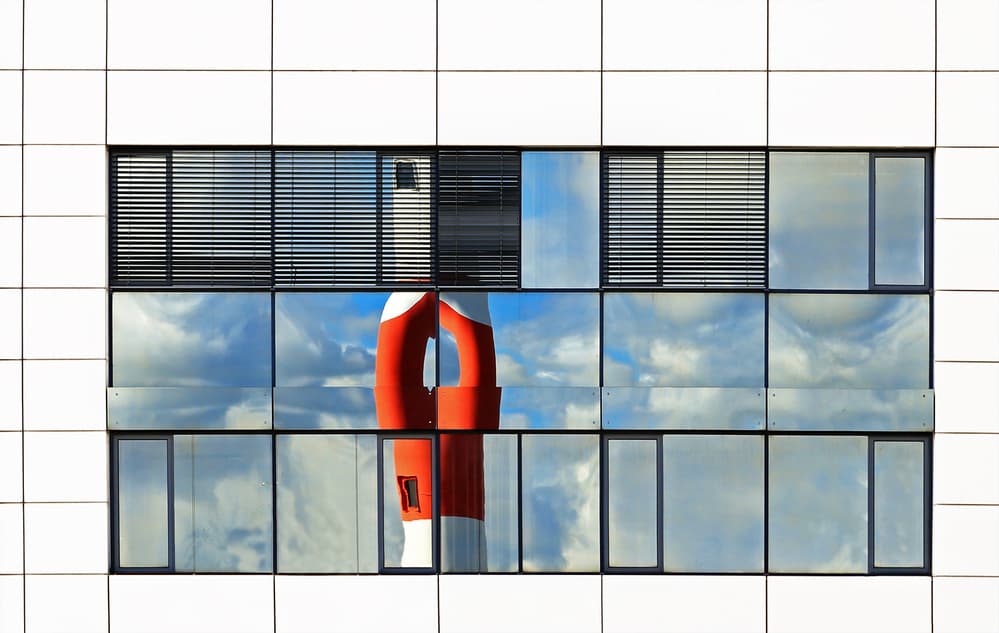 Modern Red Reflection by Jutta Kerber — canvas wall art