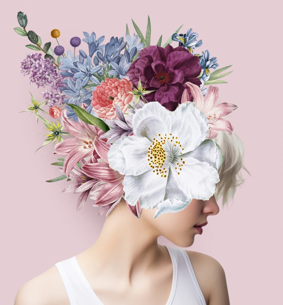 Woman in Bloom by Marja van den Hurk — canvas wall art